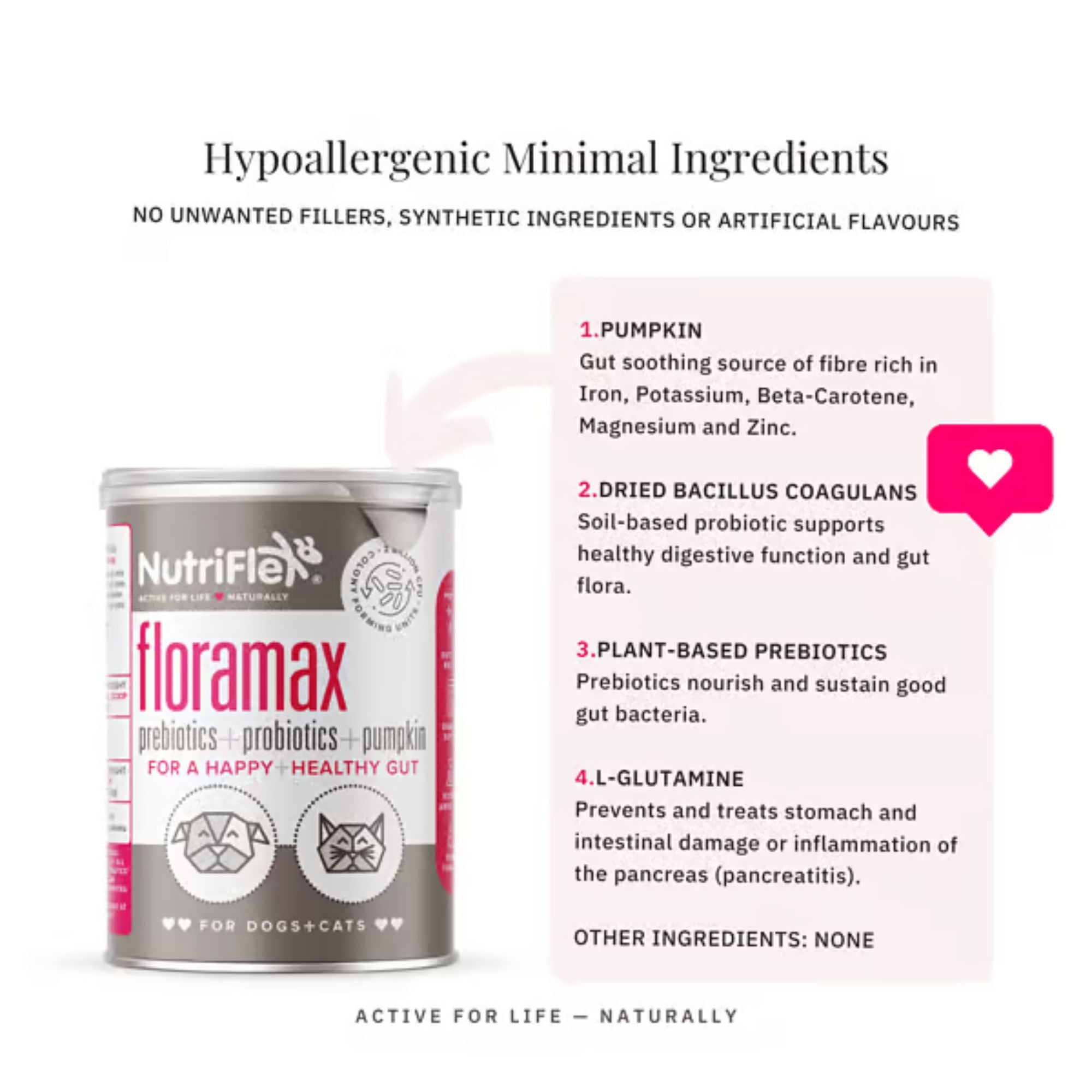 NutriFlex FloraMax Probiotic for Dogs and Cats 180g