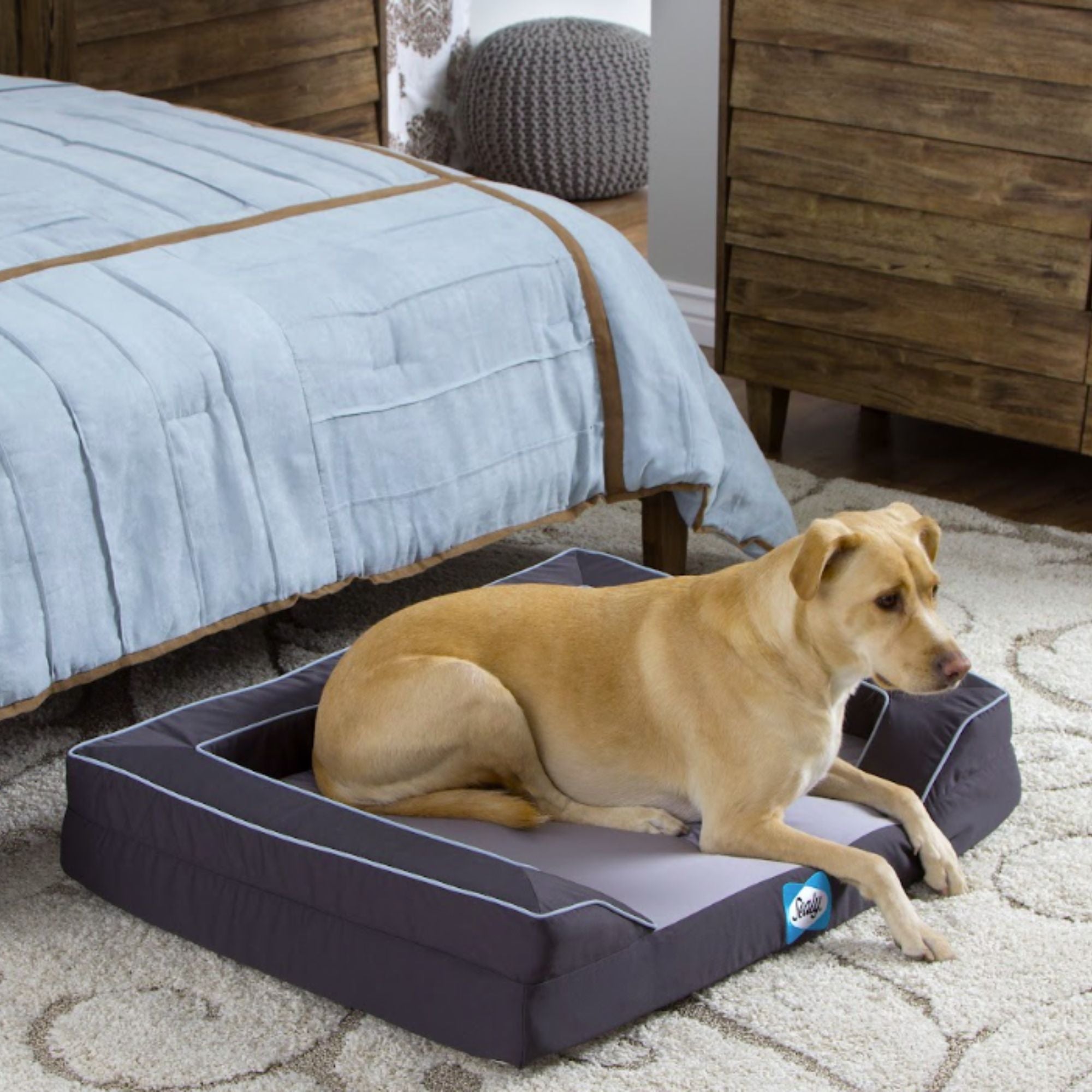 Sealy Lux Premium Orthopaedic Dog Bed with Cooling Gel & Odour Control