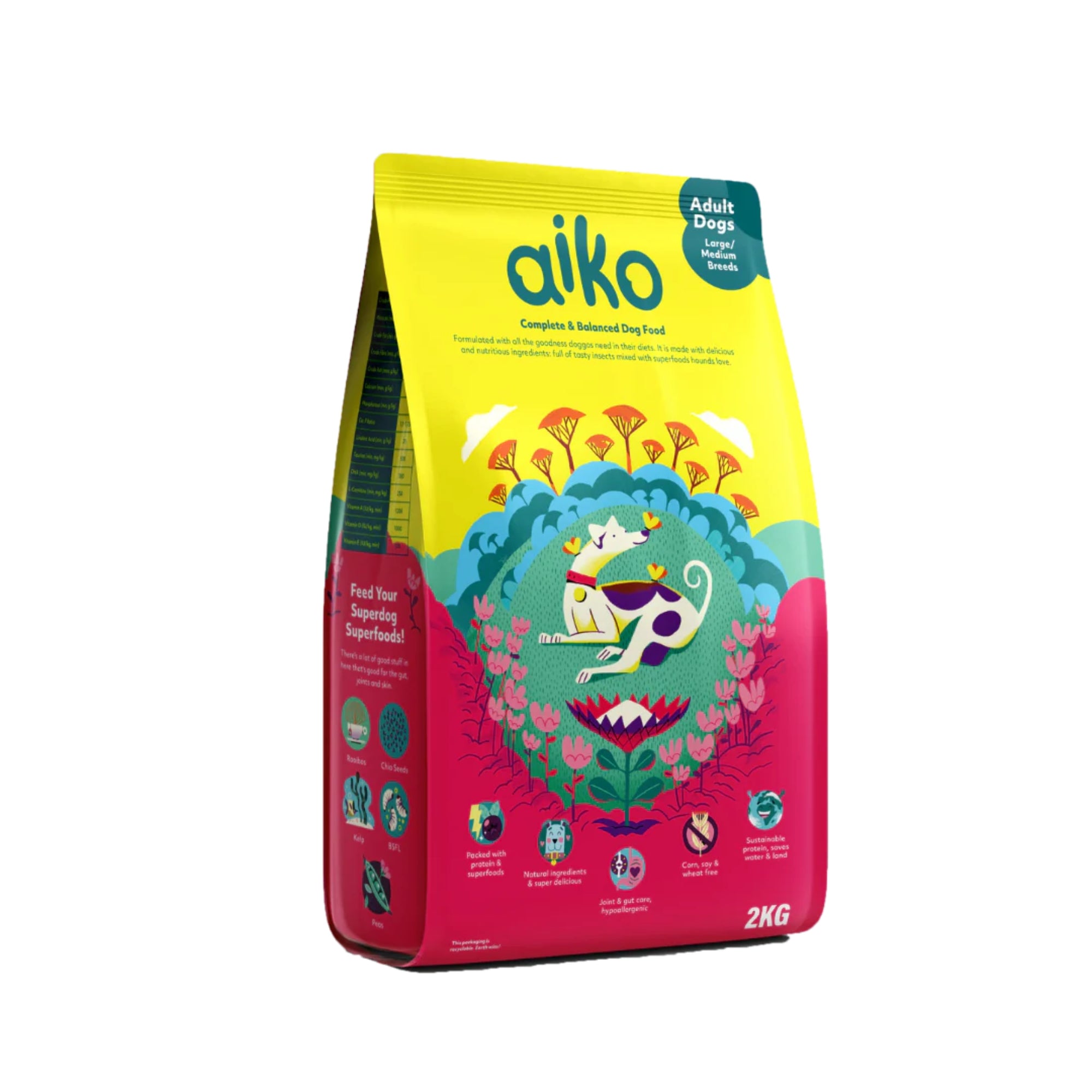 Aiko Adult Dry Dog Food Medium & Large Breeds – Hypoallergenic Insect Protein
