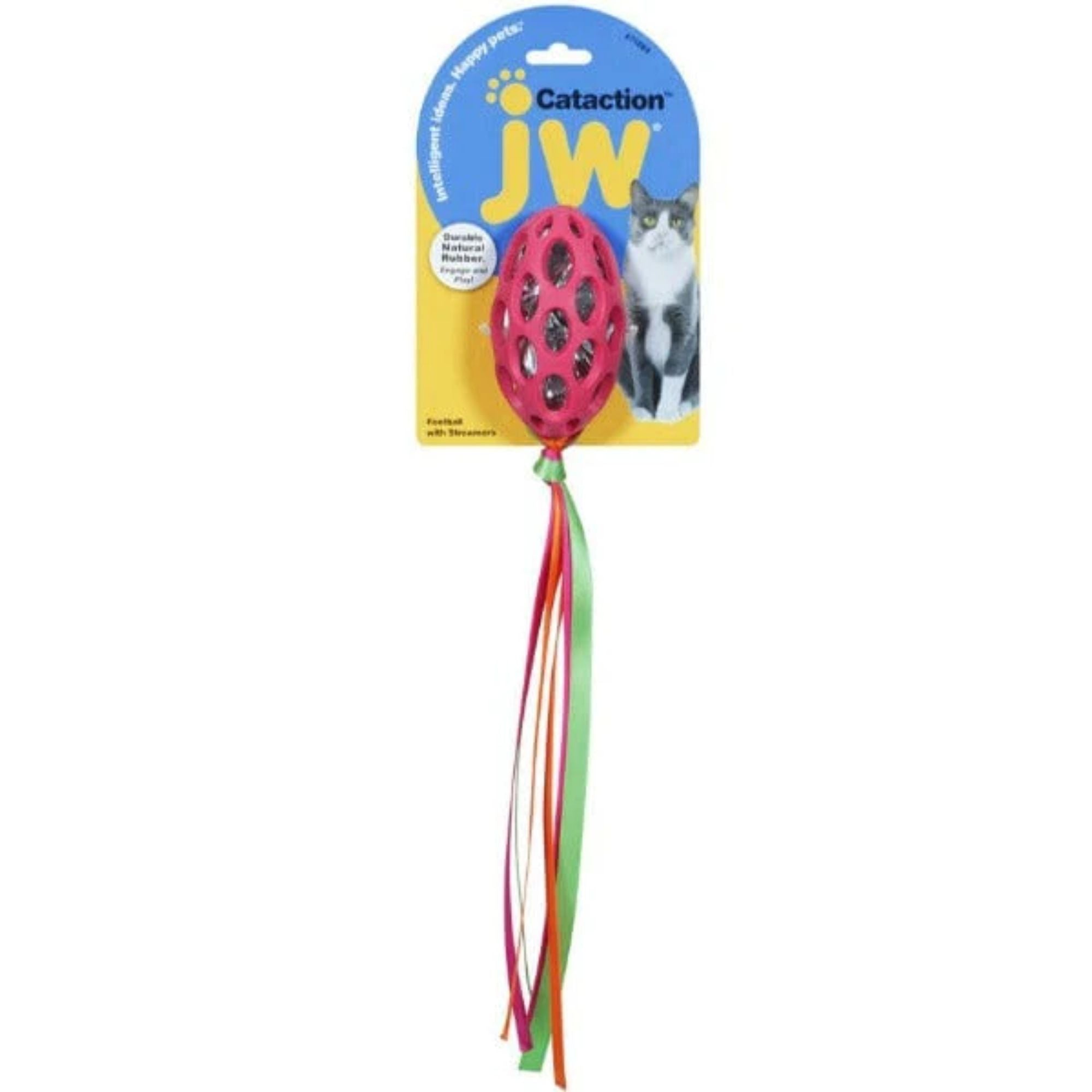 JW Cataction Football Cat Toy with Streamers