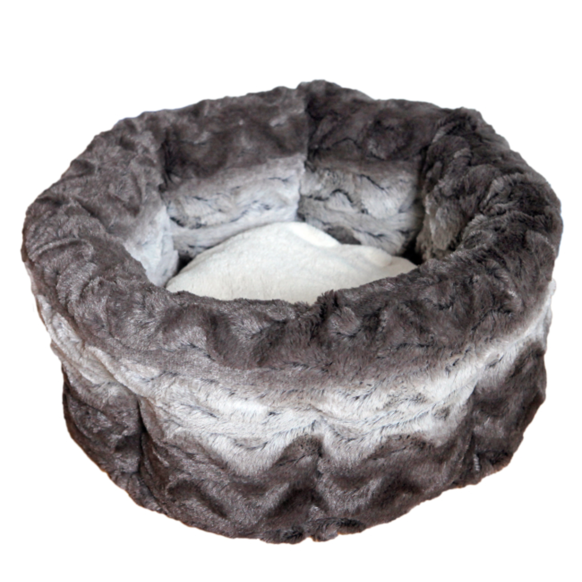 Rosewood Grey & Cream Snuggle Plush Oval Bed – 38cm