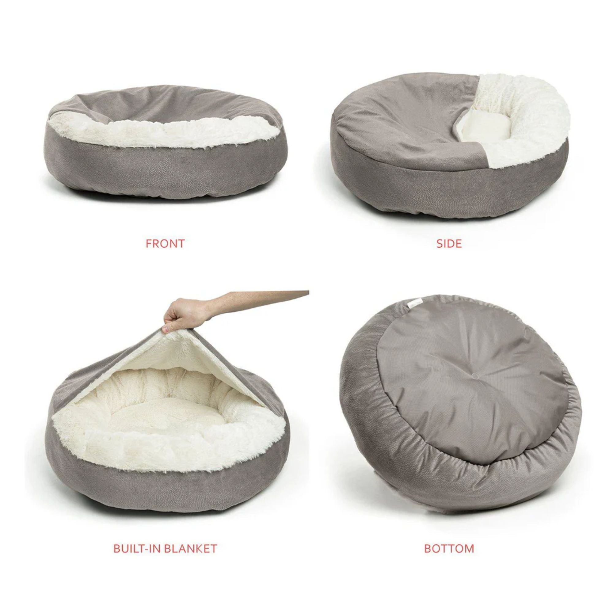 Best Friends by Sheri Cozy Cuddler Ilan Pet Bed Small – Grey