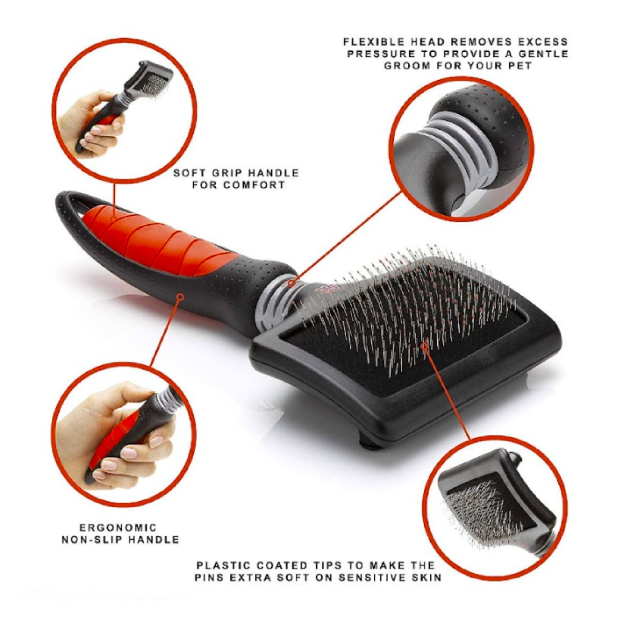Mikki Ball Pin Slicker Brush for Sensitive Skin