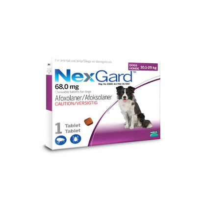 NexGard Chewable for Dogs – Tick & Flea Control (All Sizes, 1 Tablet)