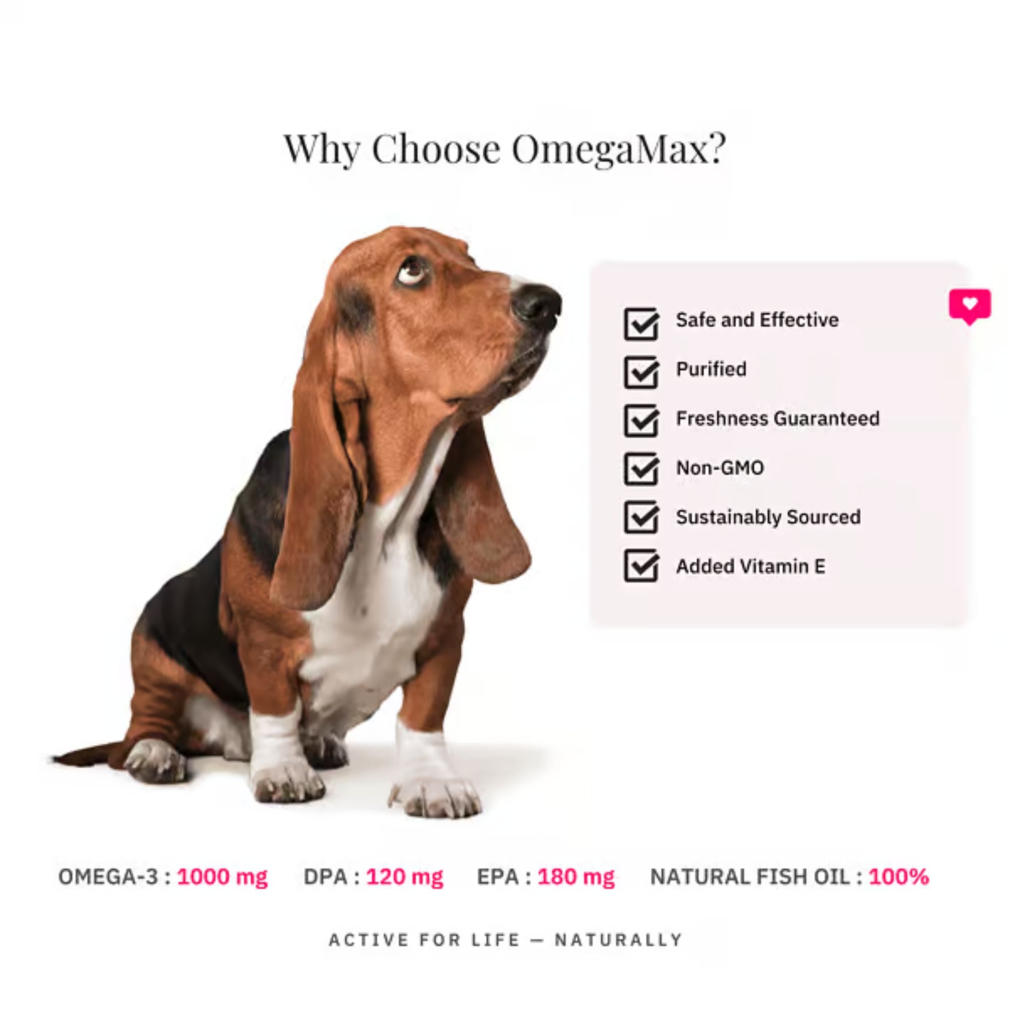 Nutriflex OmegaMax Omega 3 For Dogs & Cats | Fish Oil Softgels 120 x 1000mg