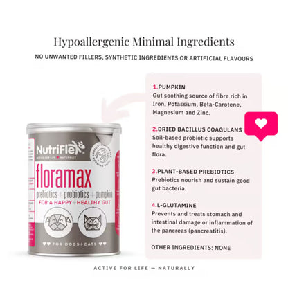 NutriFlex FloraMax Probiotic for Dogs and Cats 180g