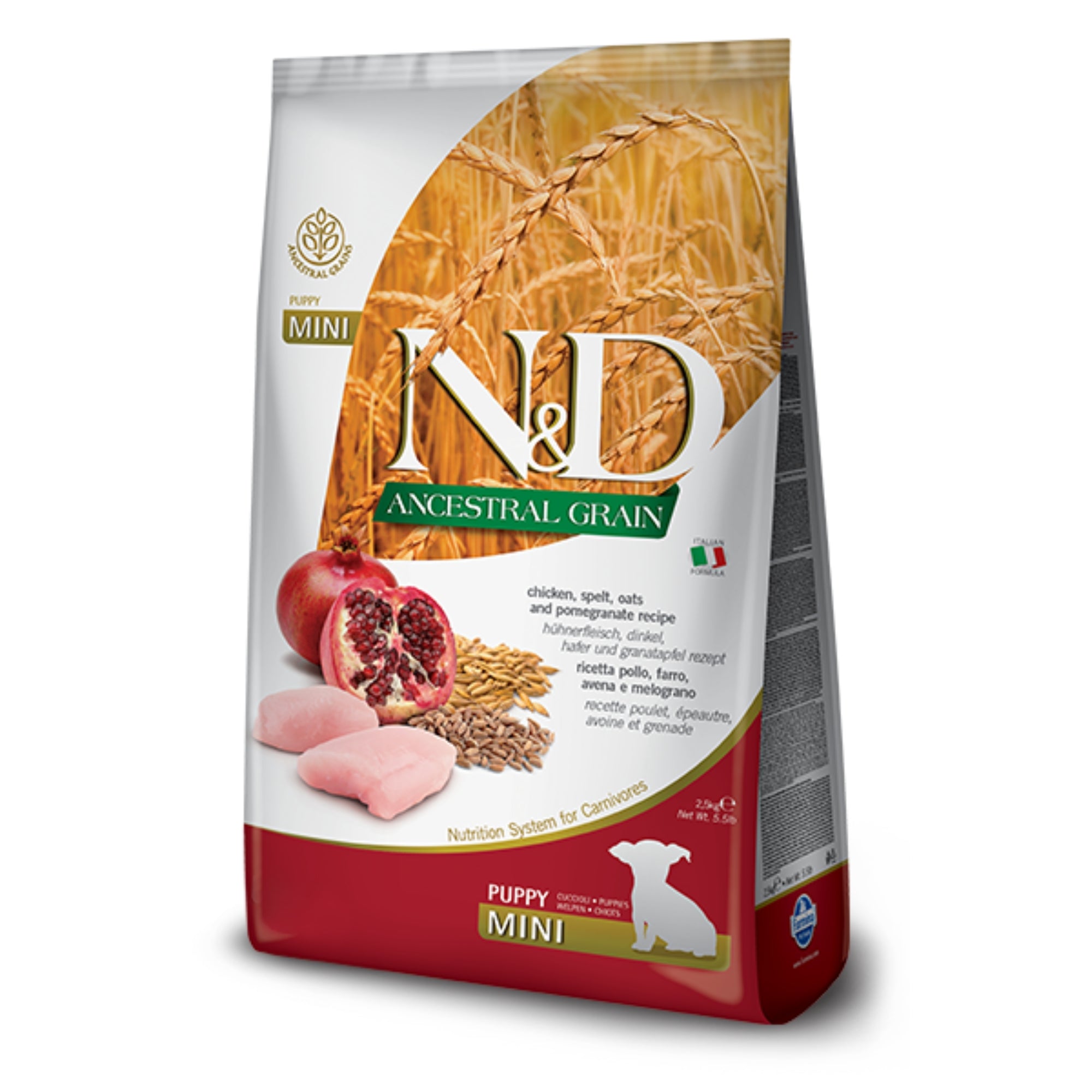 Farmina N&D Ancestral Grain Italian Chicken & Pomegranate Puppy Mini Breed