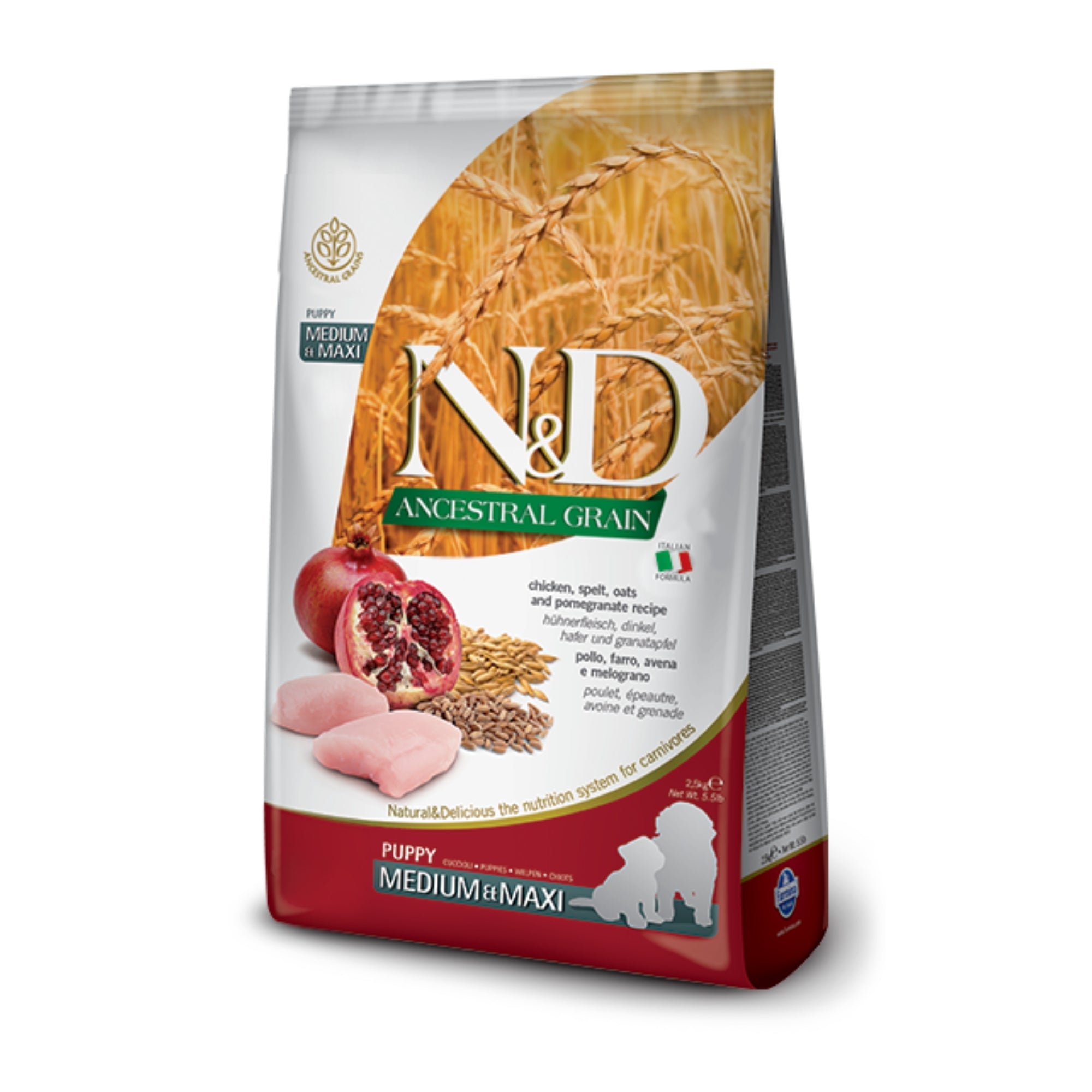 Farmina N&D Ancestral Grain Italian Chicken & Pomegranate Puppy Medium & Maxi Breed